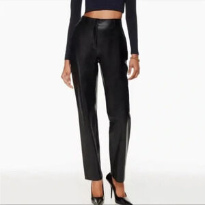 Aritzia Babaton  Command High Waisted Vegan Leather Pants Black Size 8